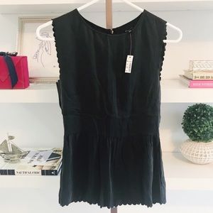NWT! Madewell 100% Silk Scallop Edge Sleeveless